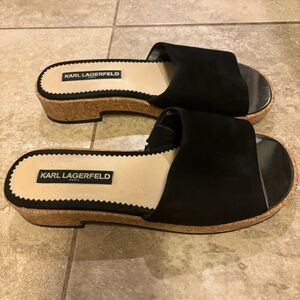 Karl Lagerfeld Women’s Black Slide Cher Sandals Size 8.5M